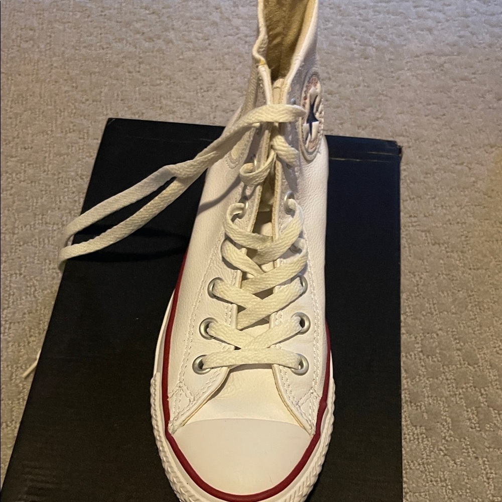 Converse White and Red High-Tops